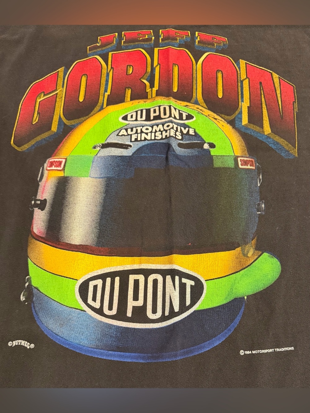 VTG NUTMEG NASCAR Jeff Gordon-DUPONT Graphic Tee, large, black